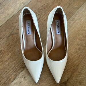 Steve Madden VALA White Patent Pumps